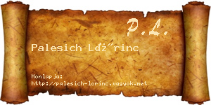 Palesich Lőrinc névjegykártya